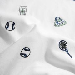 Áo Thun Polo Nam By Cotton Pique 2.0 Trắng In Icon Tennis