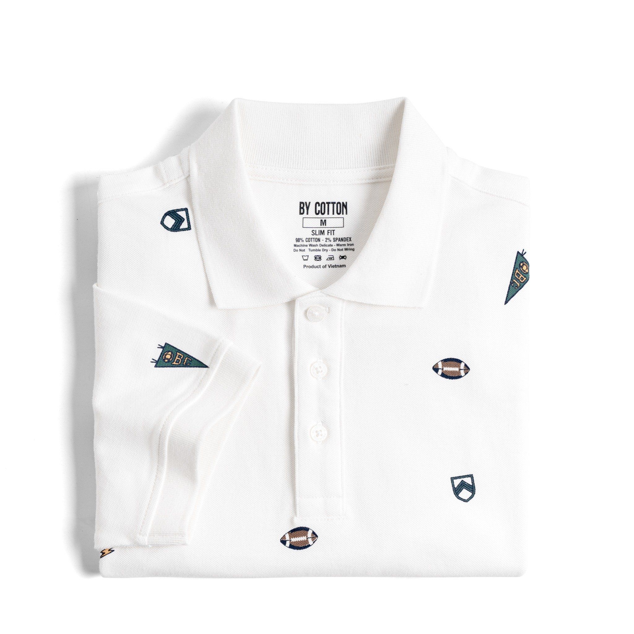 Áo Thun Polo Nam By Cotton Pique In Icon Football