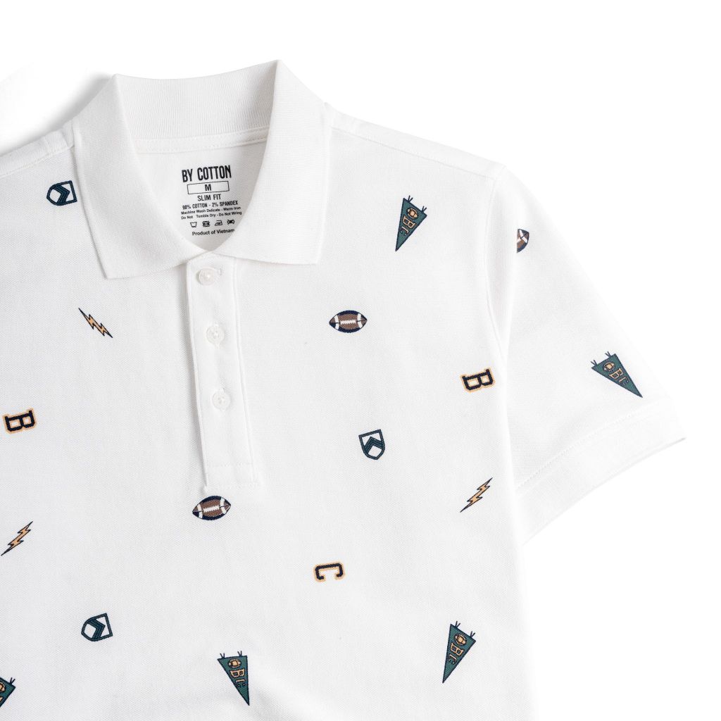 Áo Thun Polo Nam By Cotton Pique In Icon Football
