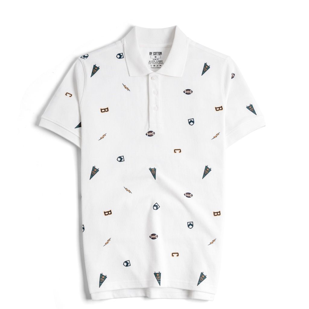 Áo Thun Polo Nam By Cotton Pique In Icon Football