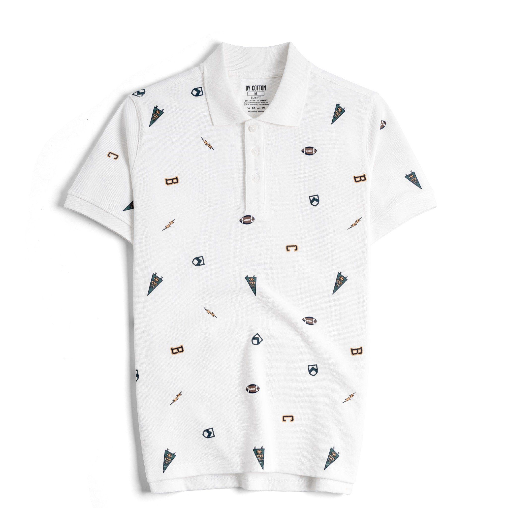 Áo Thun Polo Nam By Cotton Pique In Icon Football