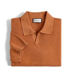 Áo Thun Polo Nam Dệt Kim By Cotton Melange Cam Gạch
