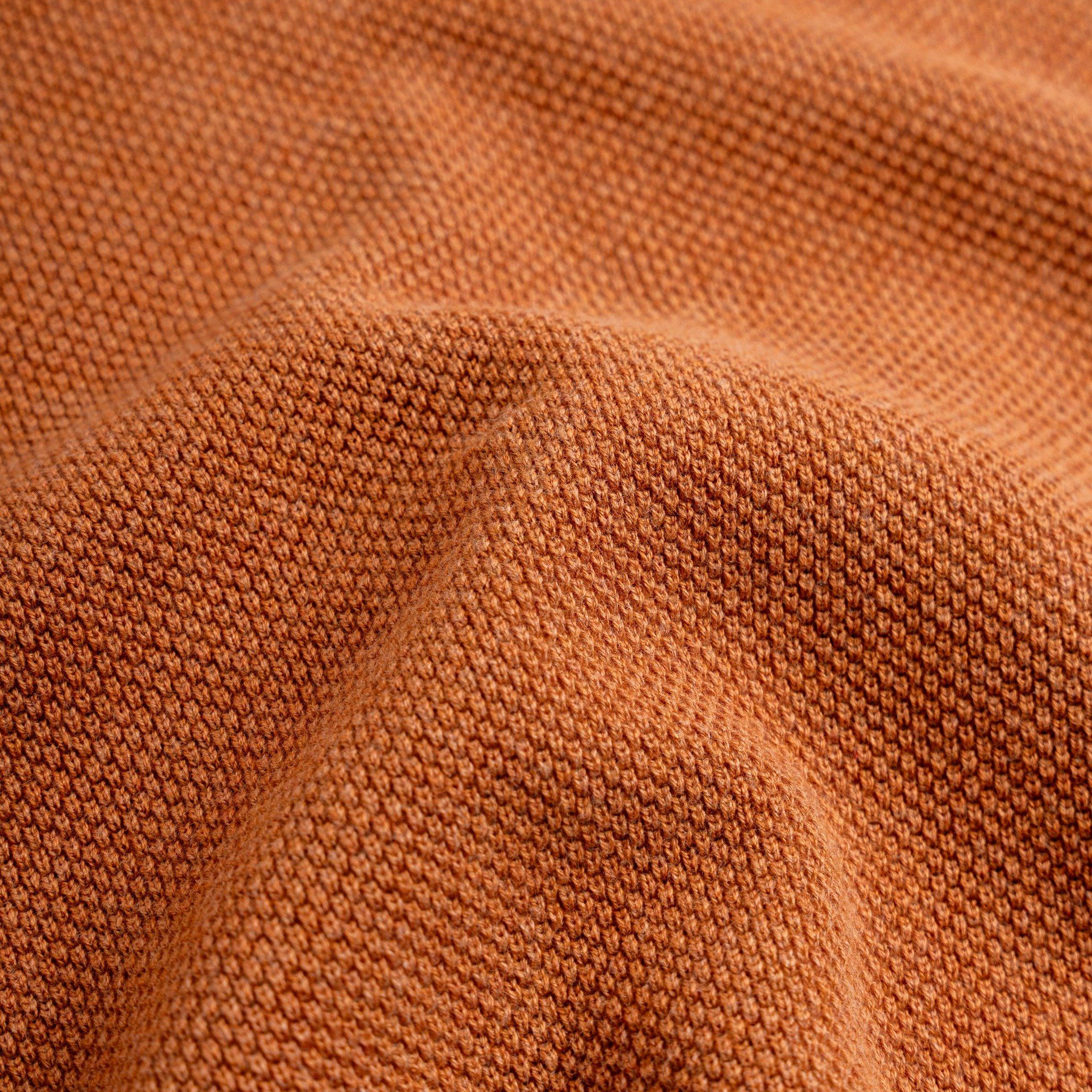 Áo Thun Polo Nam Dệt Kim By Cotton Melange Cam Gạch