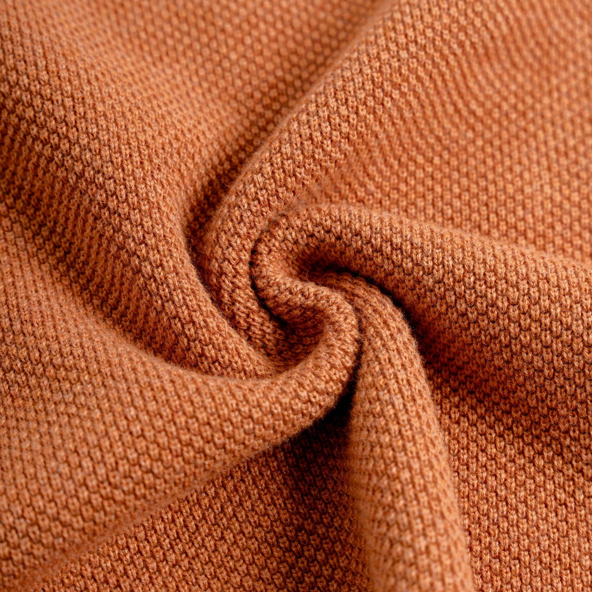 Áo Thun Polo Nam Dệt Kim By Cotton Melange Cam Gạch