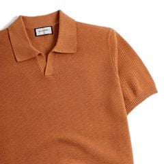 Áo Thun Polo Nam Dệt Kim By Cotton Melange Cam Gạch