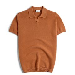 Áo Thun Polo Nam Dệt Kim By Cotton Melange Cam Gạch