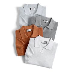 Áo Thun Polo Nam Dệt Kim By Cotton Melange Cam Gạch