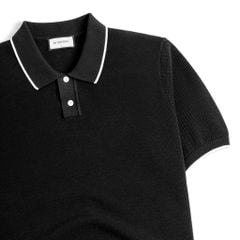 Áo Polo Dệt Kim By Cotton Melange Đen SS2