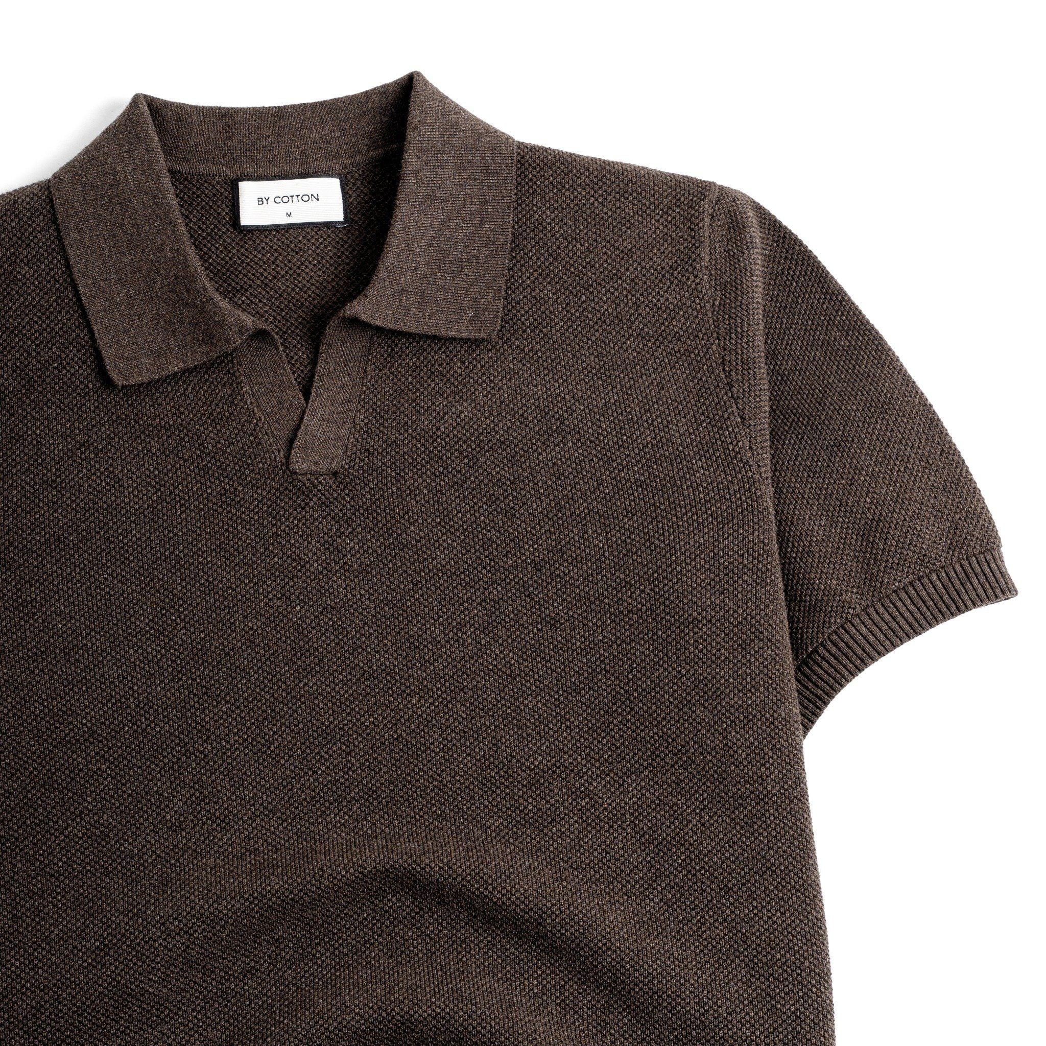 Áo Polo Dệt Kim By Cotton Melange Nâu