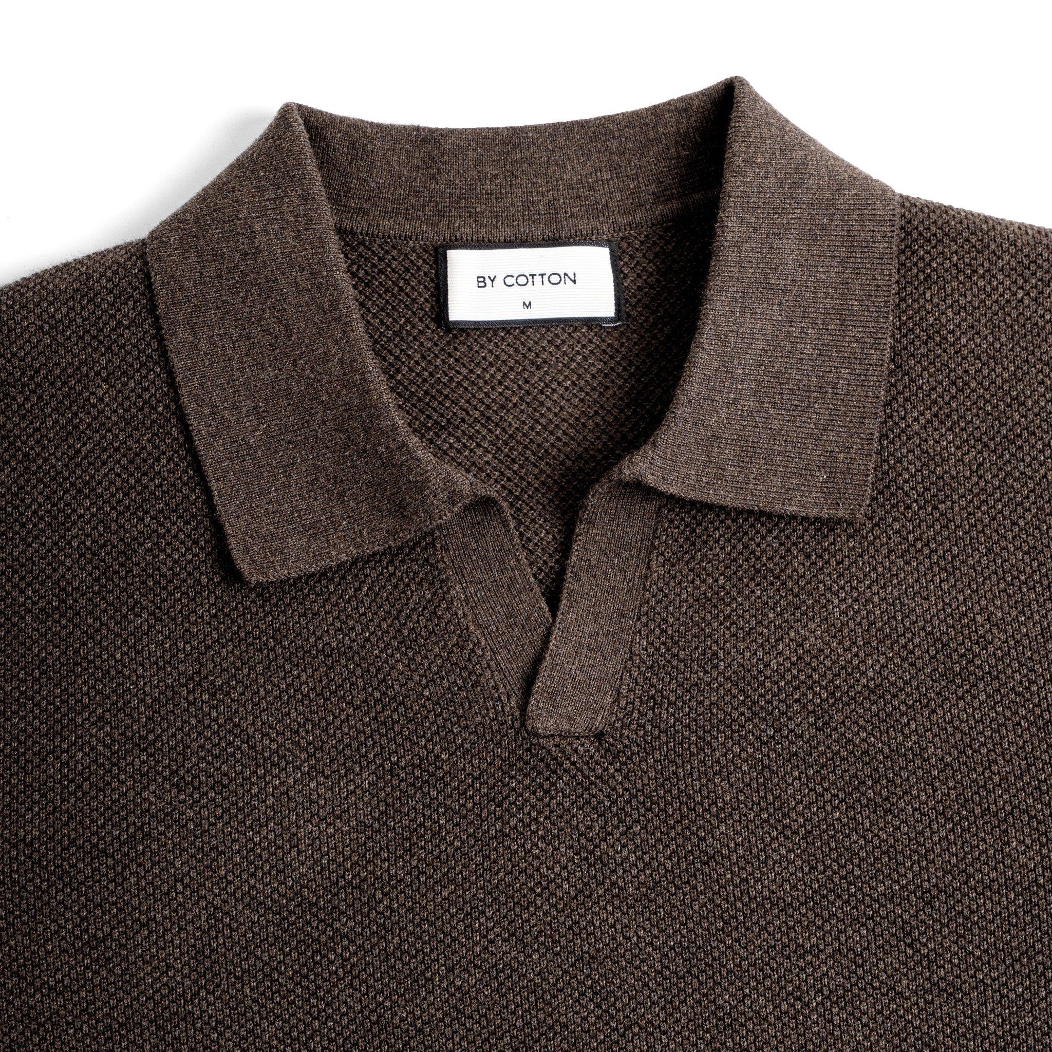 Áo Polo Dệt Kim By Cotton Melange Nâu