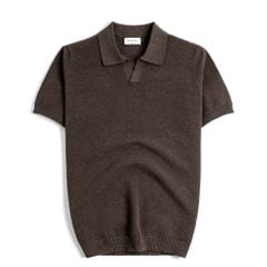 Áo Polo Dệt Kim By Cotton Melange Nâu