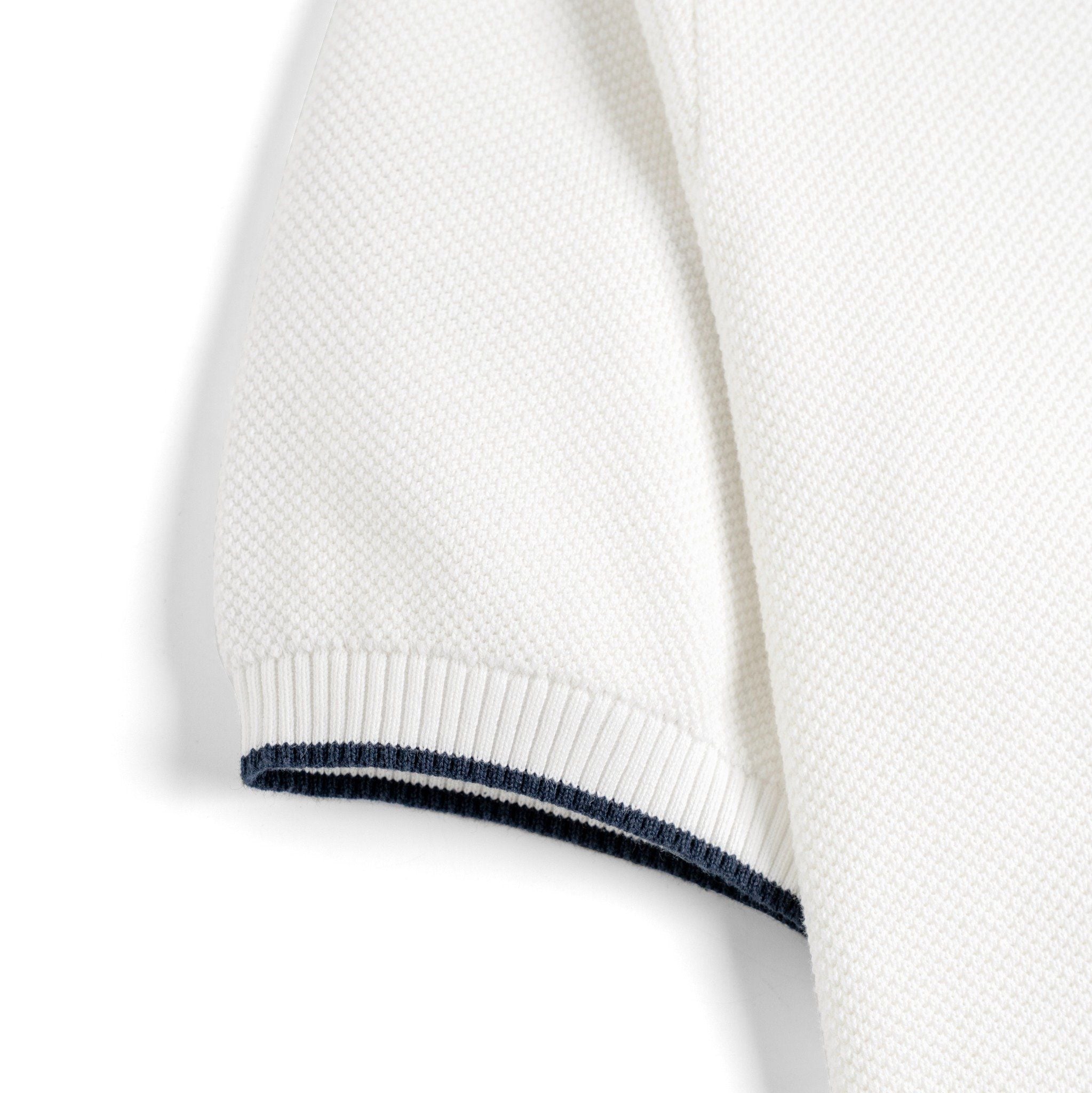 Áo Polo Dệt Kim By Cotton Melange Trắng SS2