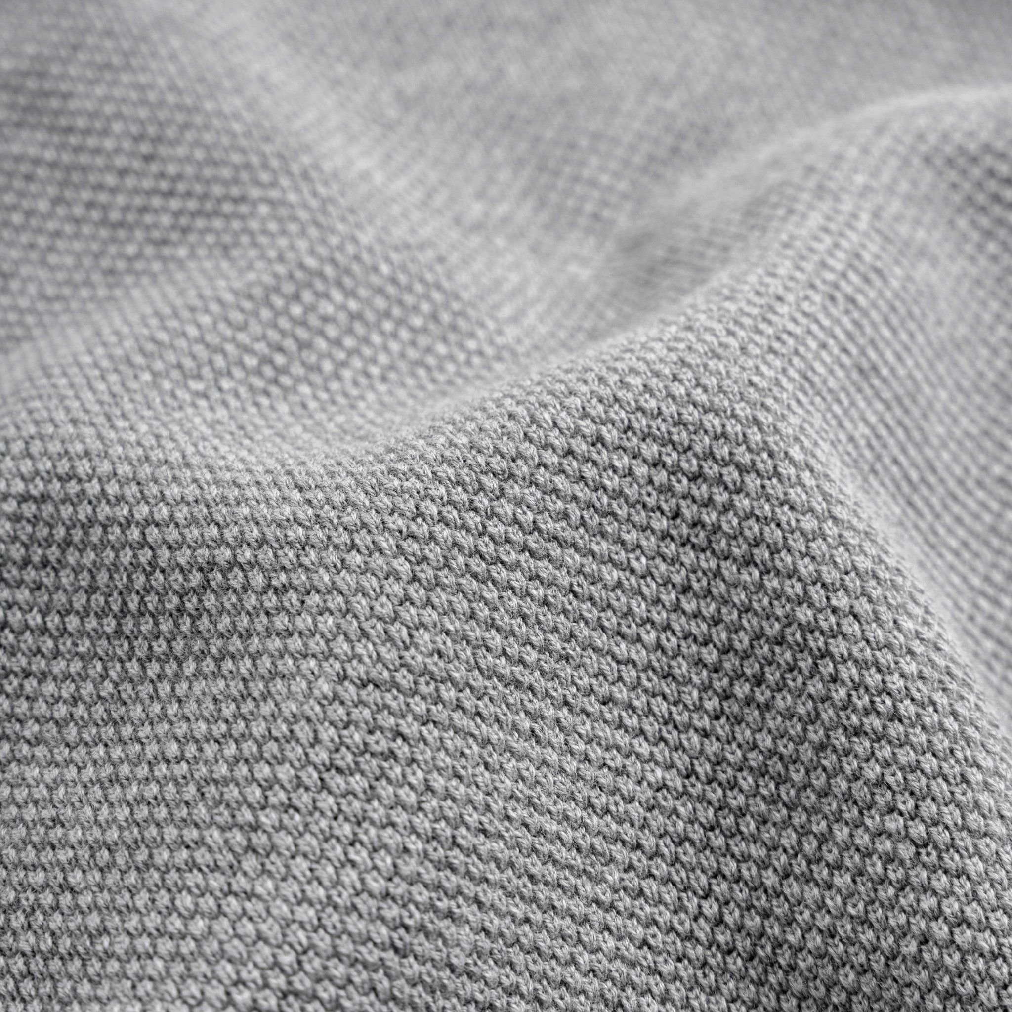 Áo Thun Polo Nam Dệt Kim By Cotton Melange Xám Lông Chuột