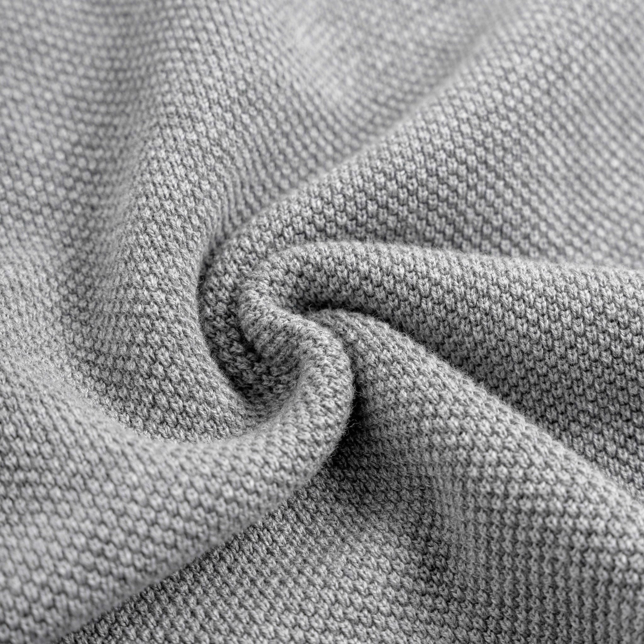 Áo Thun Polo Nam Dệt Kim By Cotton Melange Xám Lông Chuột