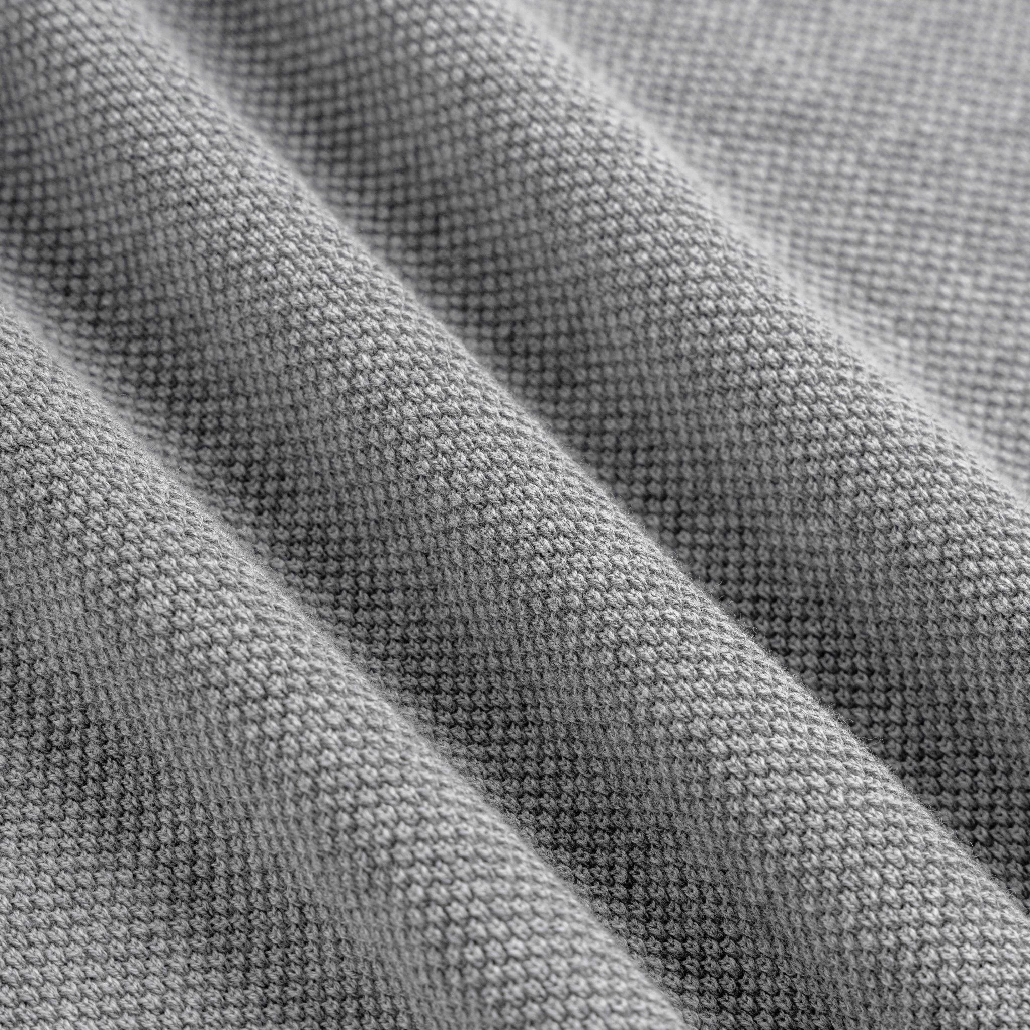 Áo Thun Polo Nam Dệt Kim By Cotton Melange Xám Lông Chuột