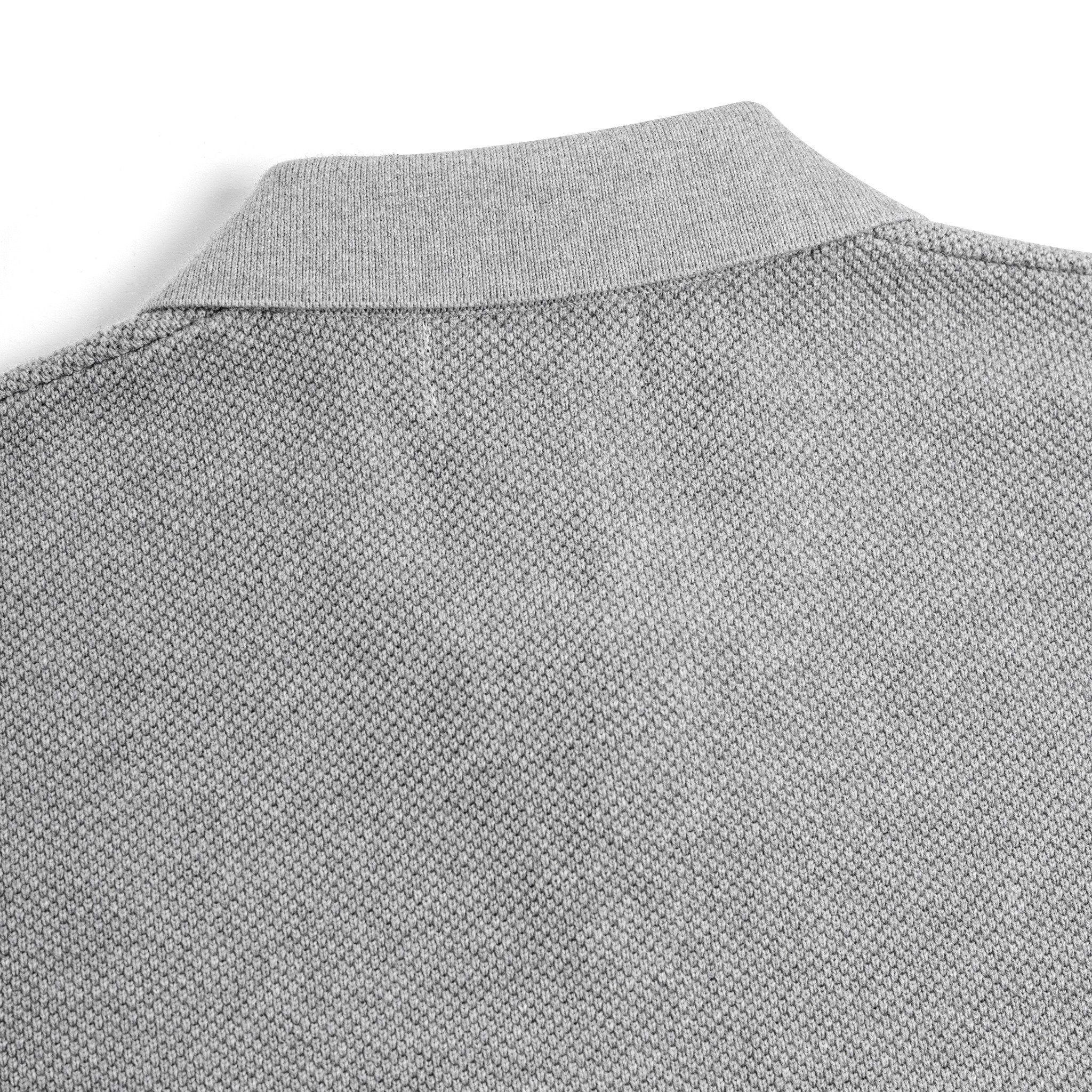 Áo Thun Polo Nam Dệt Kim By Cotton Melange Xám Lông Chuột