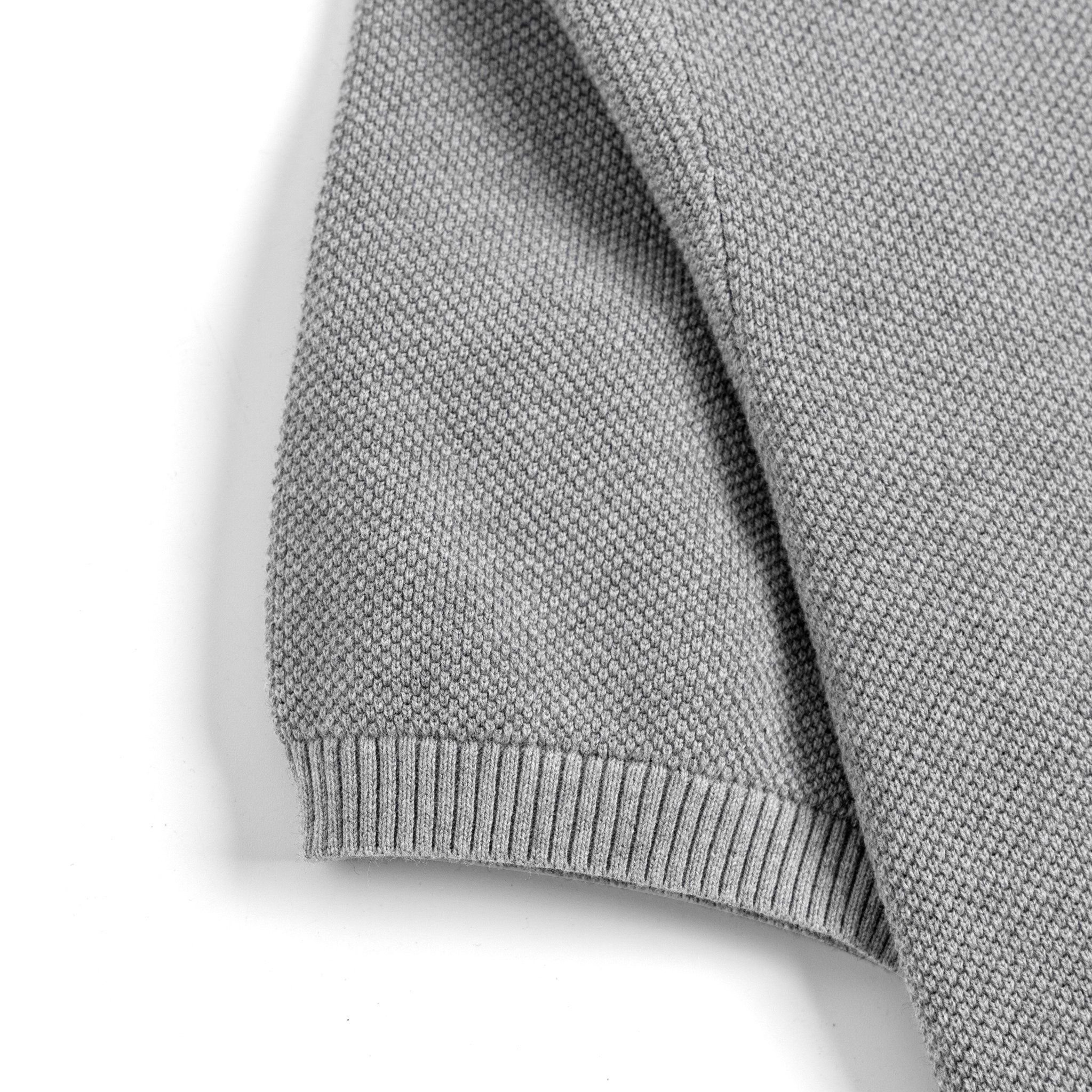 Áo Thun Polo Nam Dệt Kim By Cotton Melange Xám Lông Chuột