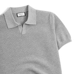Áo Thun Polo Nam Dệt Kim By Cotton Melange Xám Lông Chuột