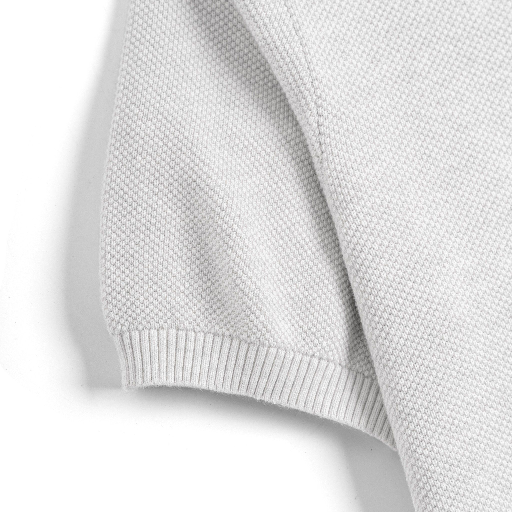Áo Thun Polo Nam Dệt Kim By Cotton Melange Xám Nhạt