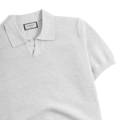 Áo Thun Polo Nam Dệt Kim By Cotton Melange Xám Nhạt