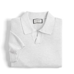 Áo Thun Polo Nam Dệt Kim By Cotton Melange Xám Nhạt
