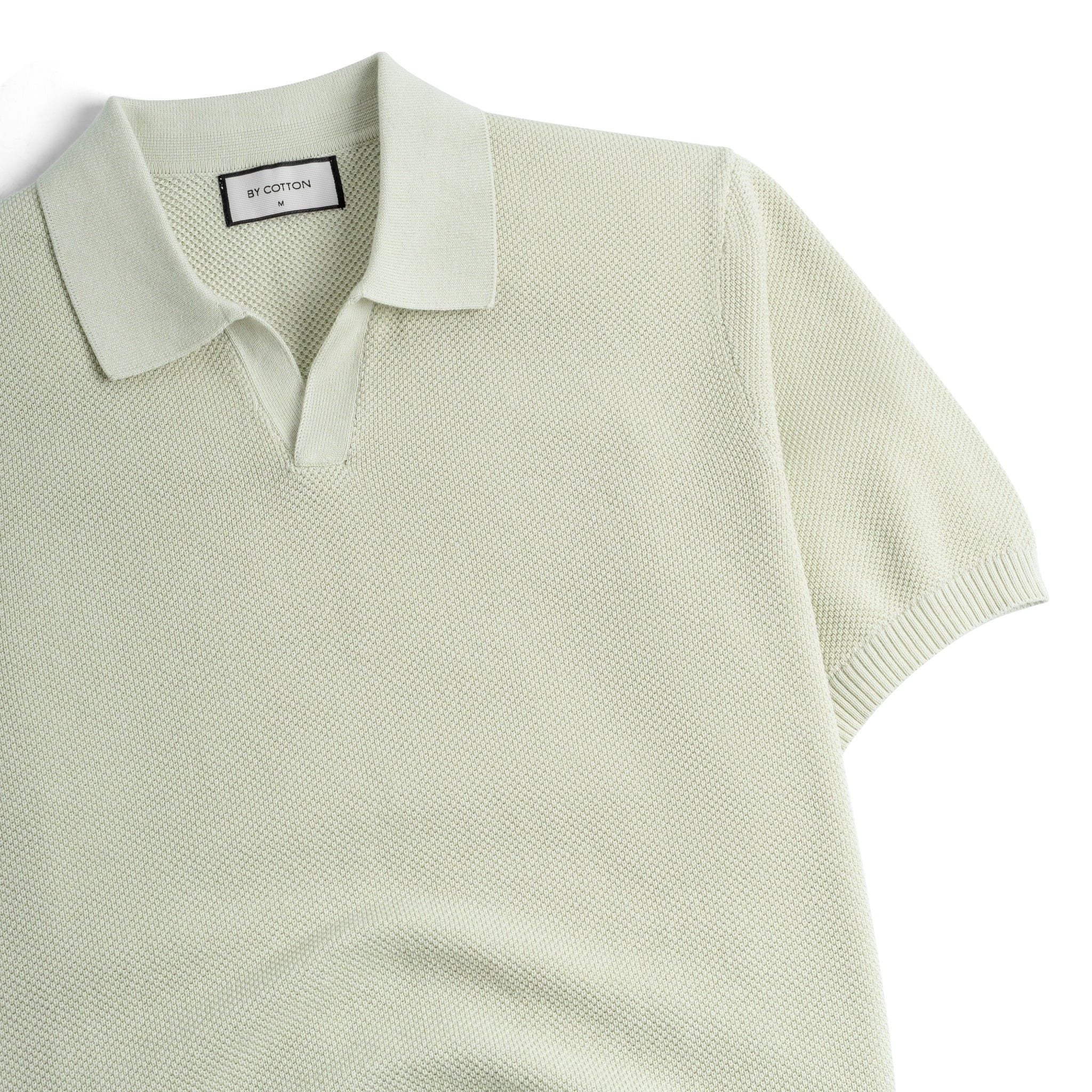 Áo Polo Dệt Kim By Cotton Melange Xanh Bơ