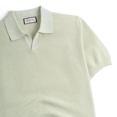 Áo Polo Dệt Kim By Cotton Melange Xanh Bơ
