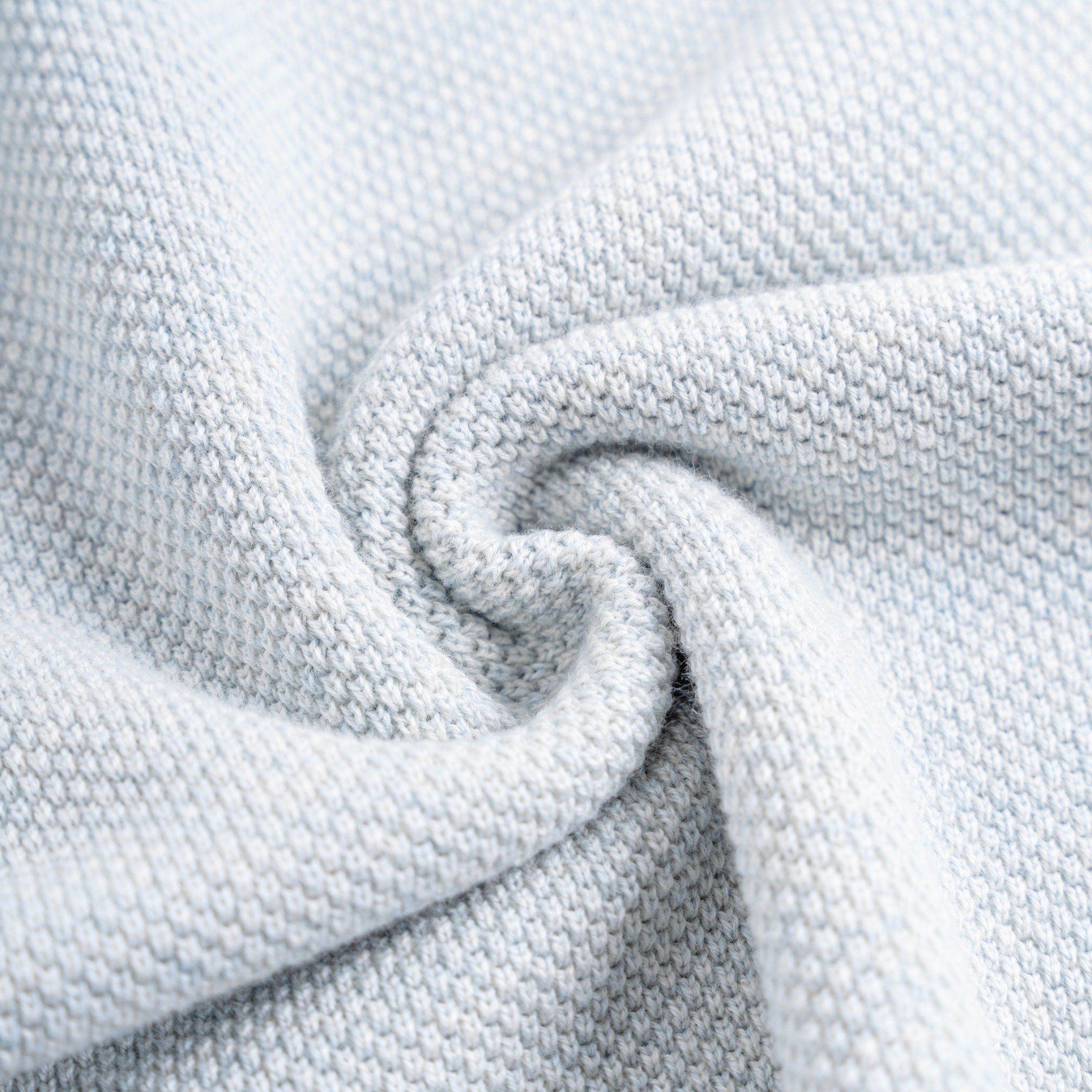 Áo Thun Polo Nam Dệt Kim By Cotton Melange Xanh Pastel