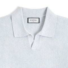 Áo Thun Polo Nam Dệt Kim By Cotton Melange Xanh Pastel