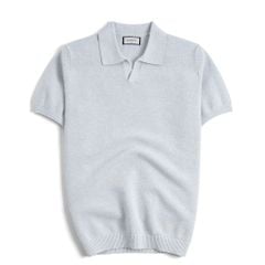 Áo Thun Polo Nam Dệt Kim By Cotton Melange Xanh Pastel