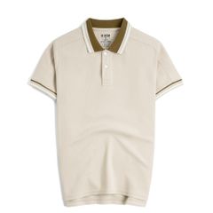 Áo Thun Polo By Cotton 2Layer Nâu Nhạt Phối Bo