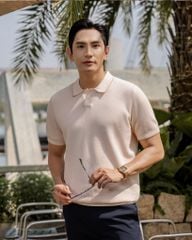 Áo Polo Dệt Kim By Cotton Melange Hồng SS2