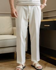 Quần Linen Dài Form Ống Đứng Màu Trắng