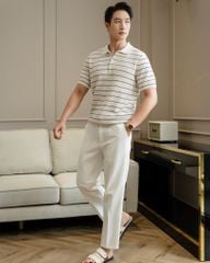 Quần Linen Dài Form Ống Đứng Màu Trắng