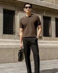 Áo Polo Dệt Kim By Cotton Melange Nâu SS2