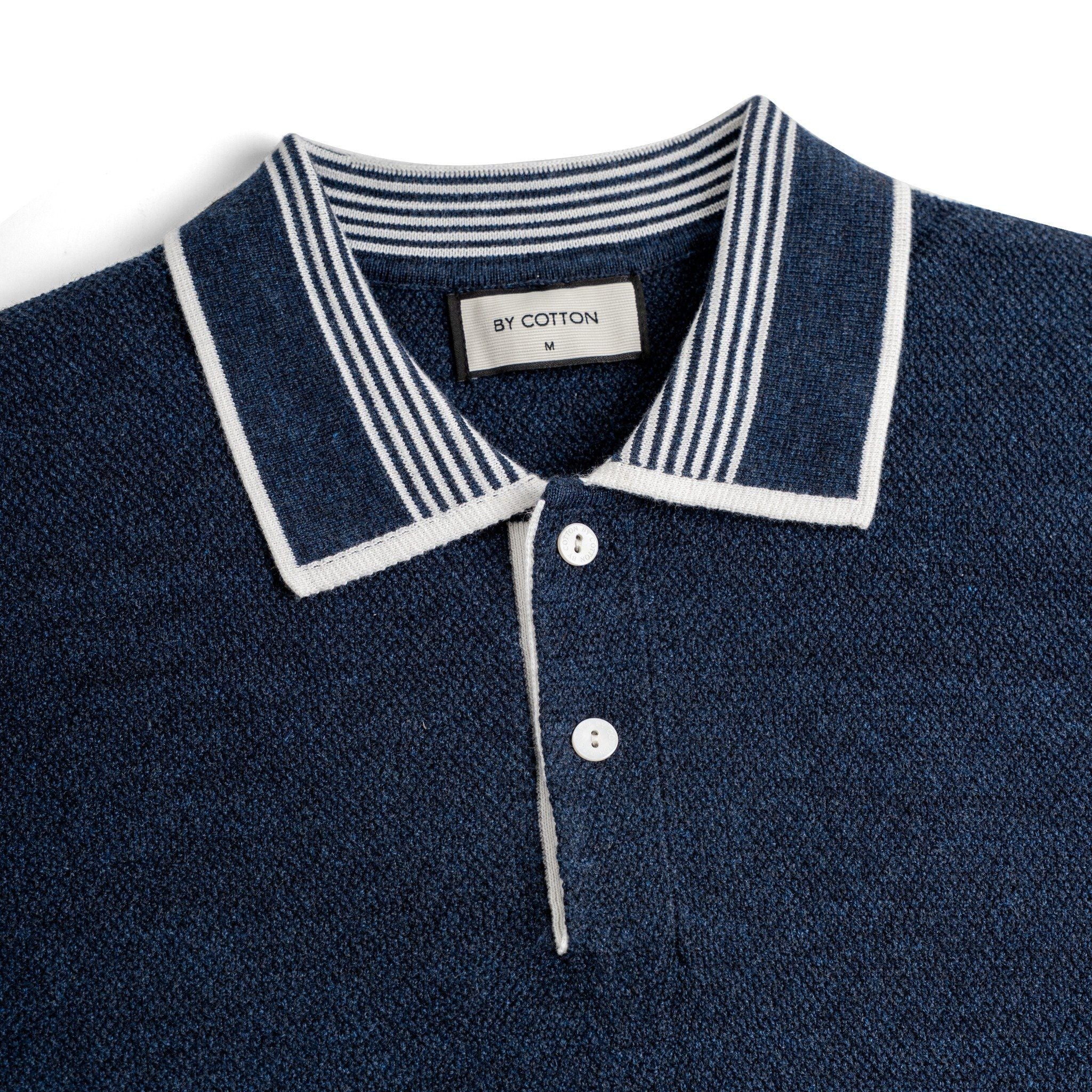 Áo Polo Dệt Kim By Cotton Melange Phối Bo