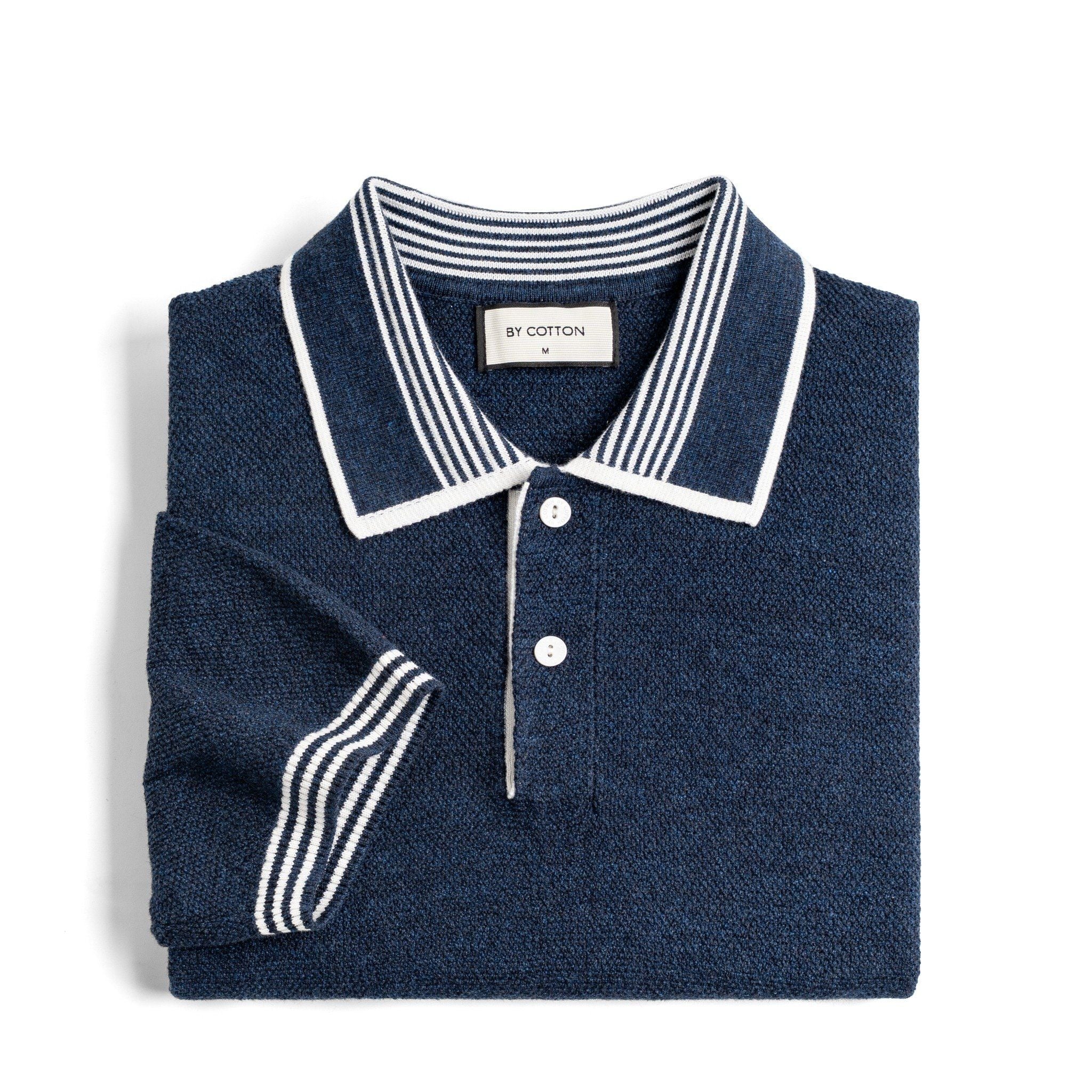 Áo Polo Dệt Kim By Cotton Melange Phối Bo