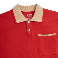 Áo Polo Dệt Kim By Cotton Melange Phối Bo