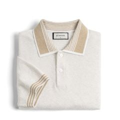 Áo Polo Dệt Kim By Cotton Melange Phối Bo