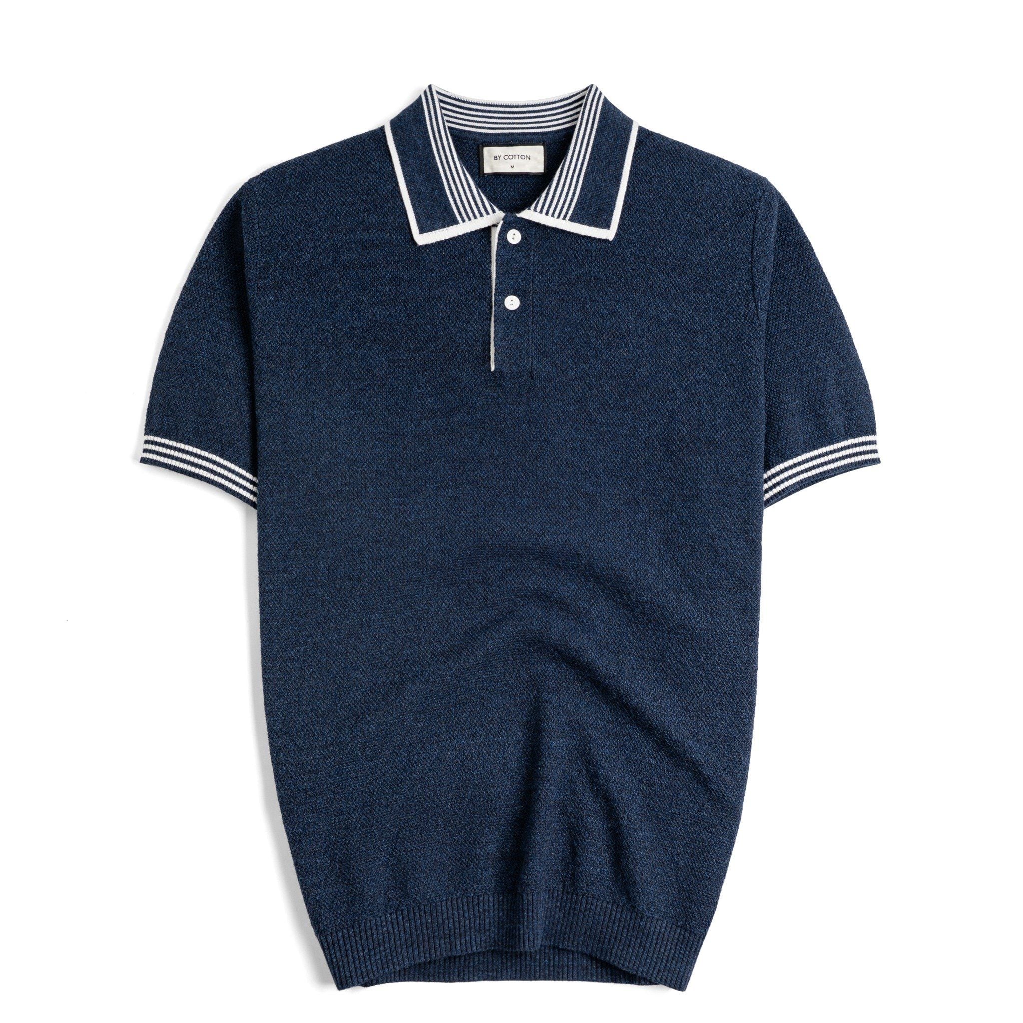 Áo Polo Dệt Kim By Cotton Melange Phối Bo