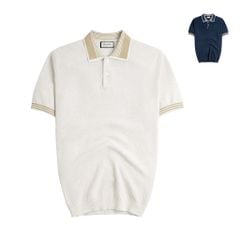 Áo Polo Dệt Kim By Cotton Melange Phối Bo