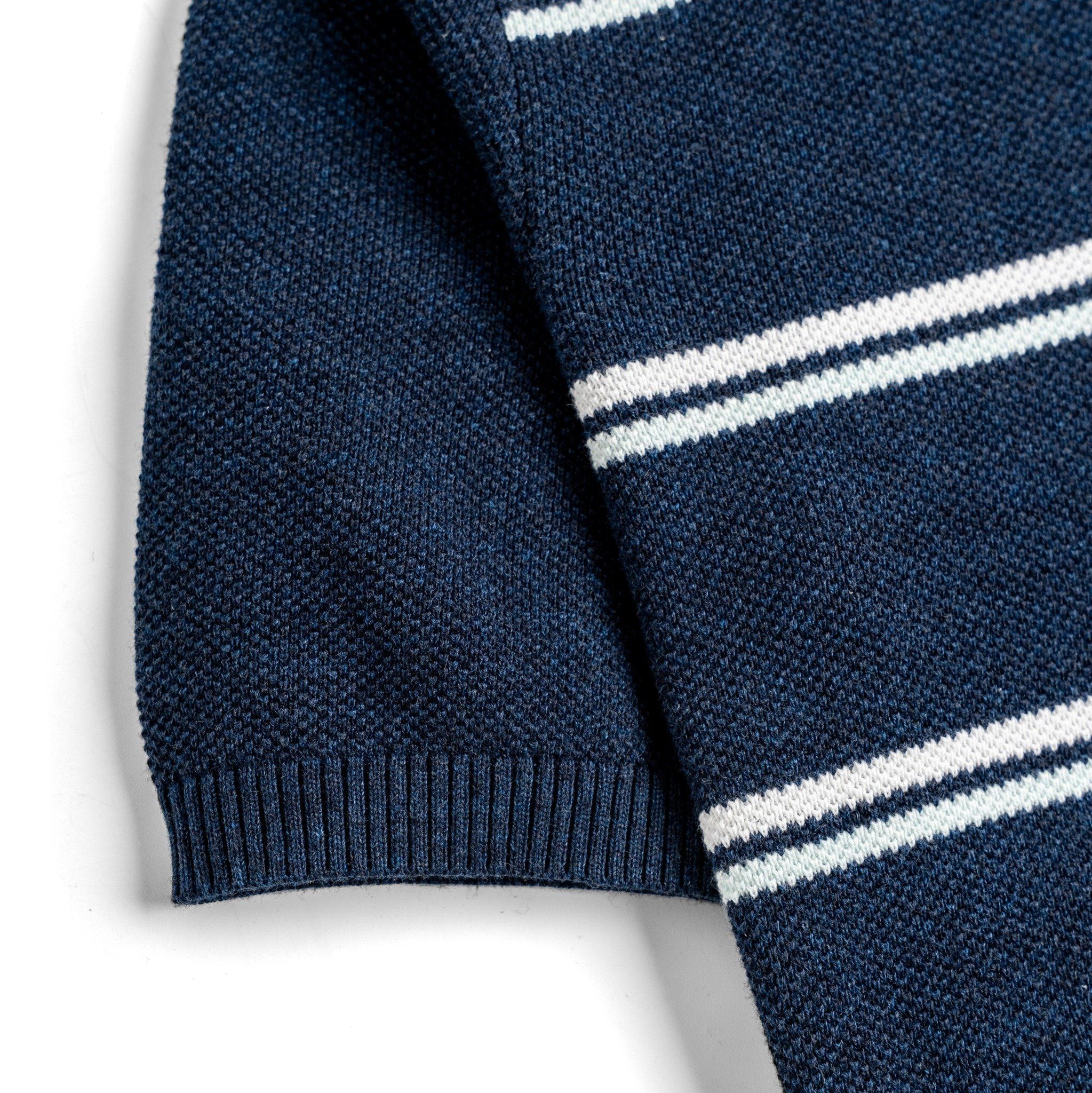 Áo Polo Dệt Kim By Cotton Melange Sọc Đôi