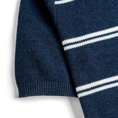 Áo Polo Dệt Kim By Cotton Melange Sọc Đôi