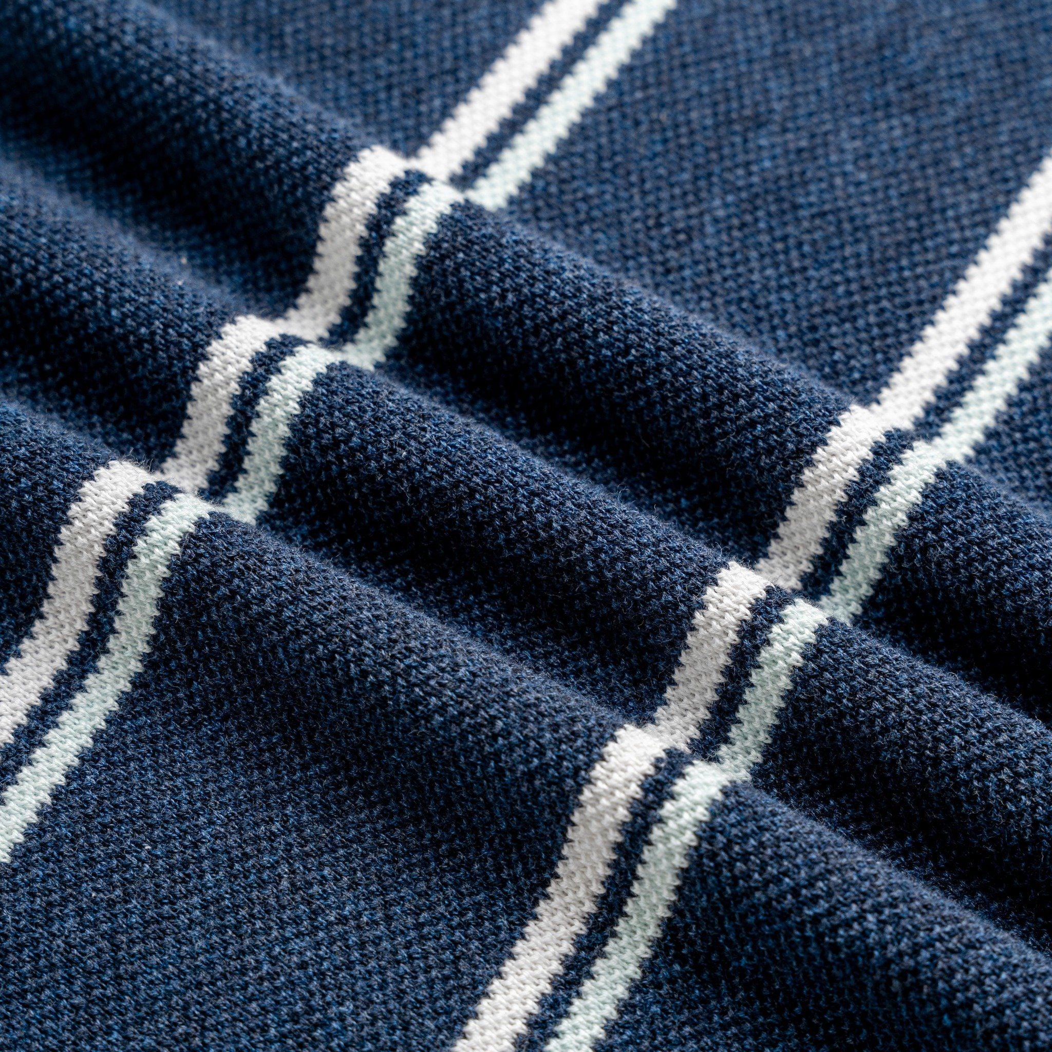 Áo Polo Dệt Kim By Cotton Melange Sọc Đôi