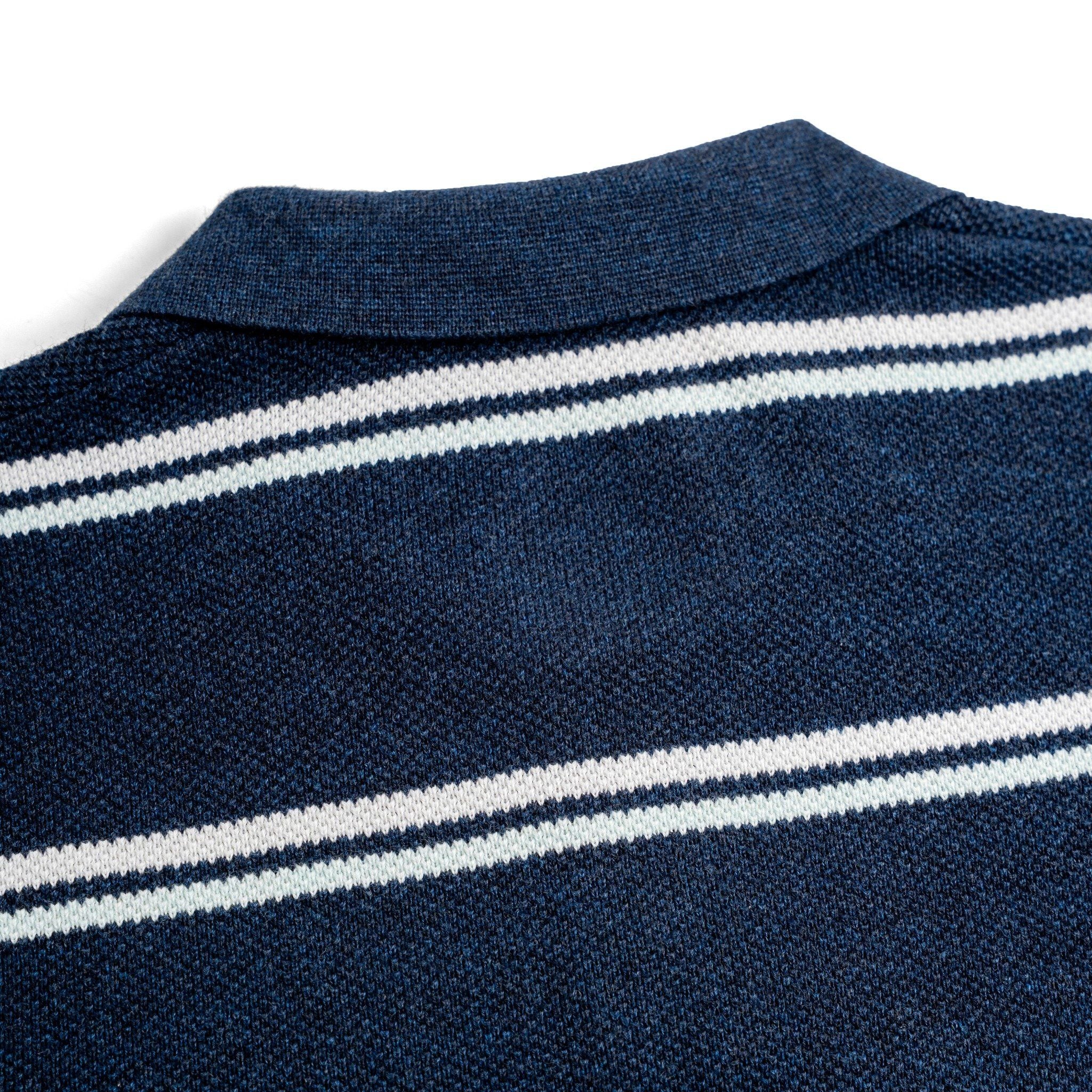 Áo Polo Dệt Kim By Cotton Melange Sọc Đôi