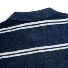 Áo Polo Dệt Kim By Cotton Melange Sọc Đôi