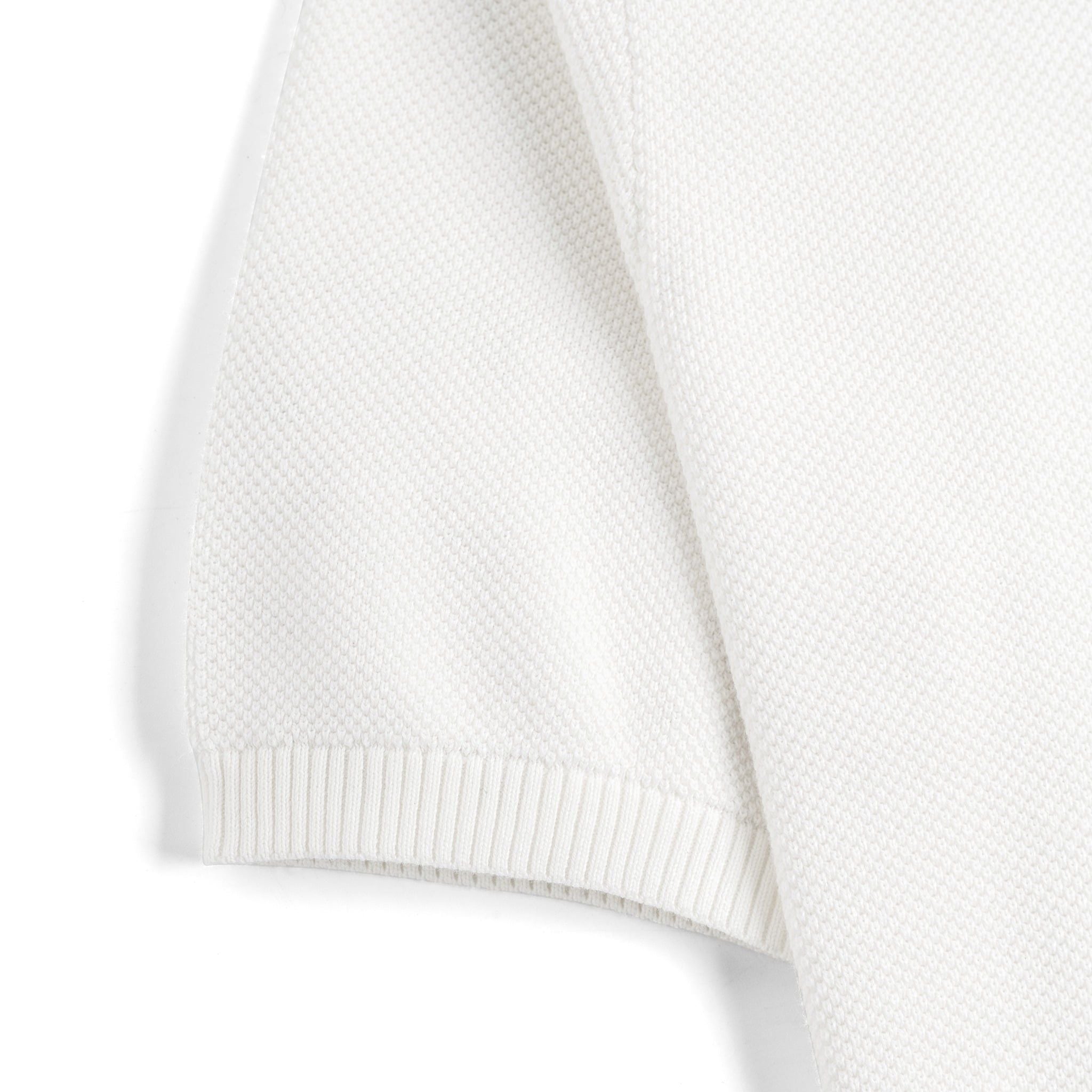 Áo Polo Dệt Kim By Cotton Melange Trắng