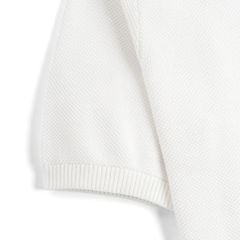 Áo Polo Dệt Kim By Cotton Melange Trắng