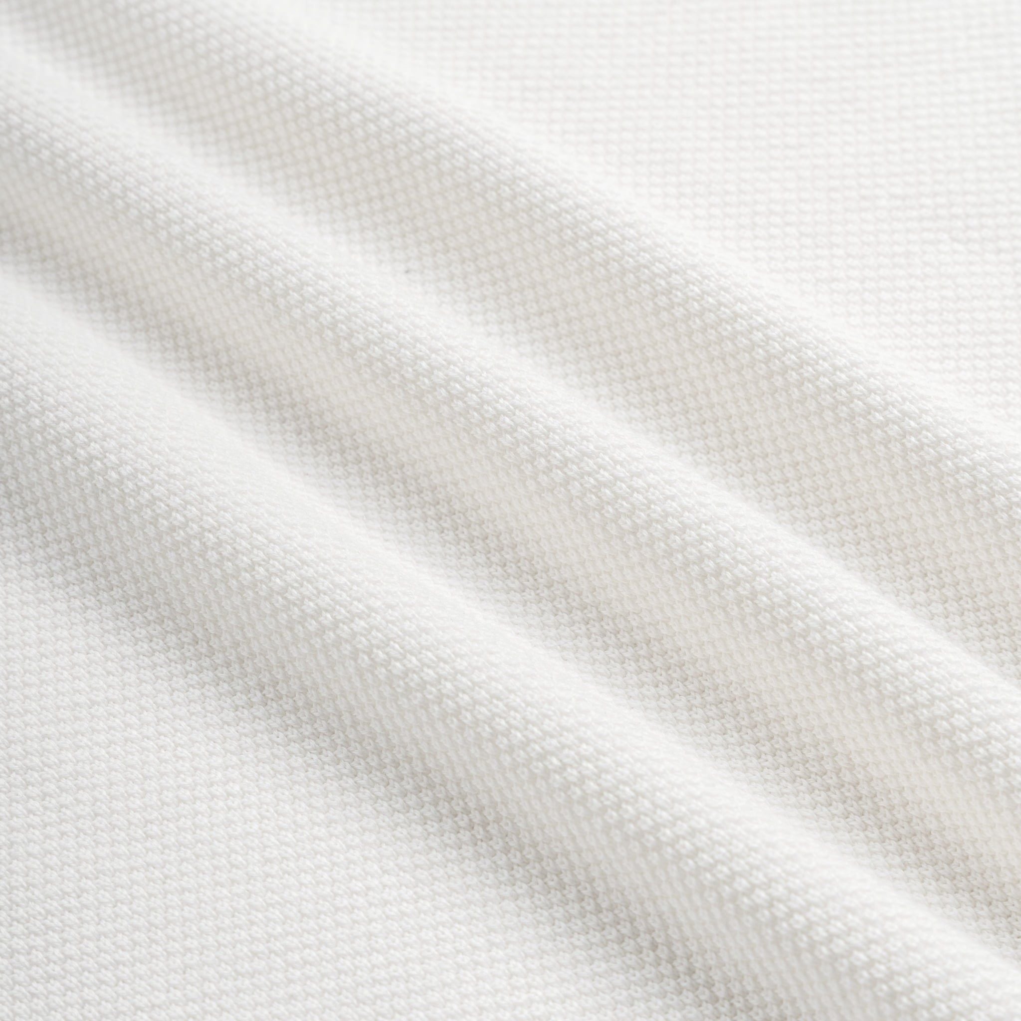 Áo Polo Dệt Kim By Cotton Melange Trắng