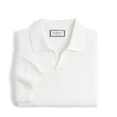 Áo Polo Dệt Kim By Cotton Melange Trắng